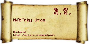 Márky Uros névjegykártya